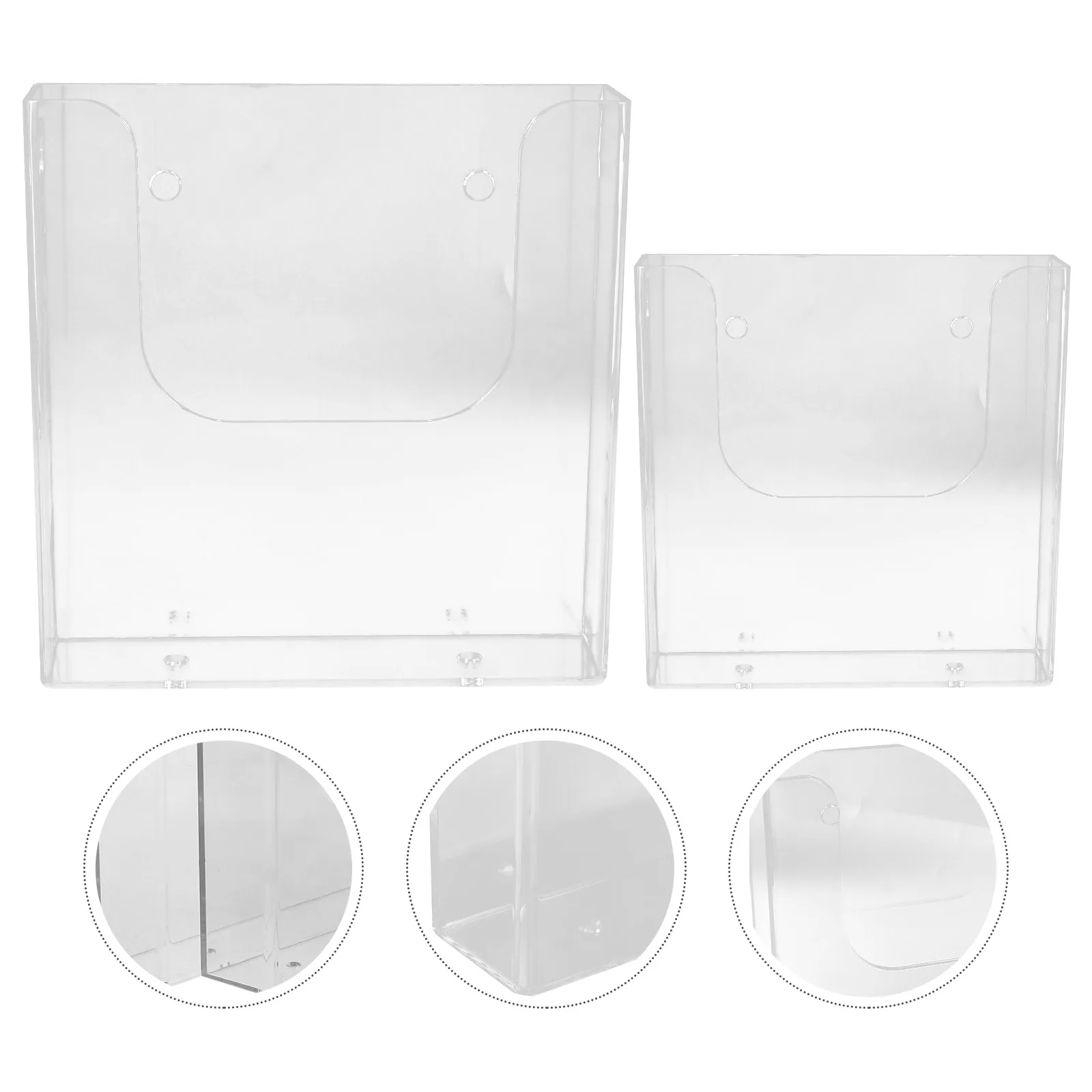 2 pçs acrílico documento suporte de papel fixado na parede organizador para escritório a4 a5 claro rack arquivo expositor carta pasta armazenamento