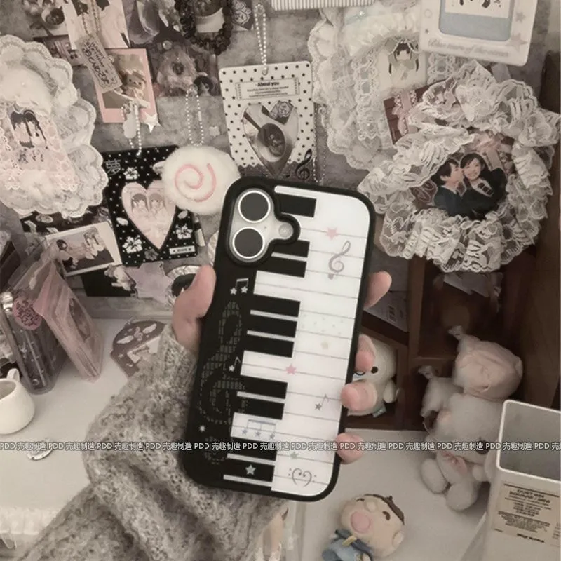 الكورية ins الفن البيانو مفتاح ملاحظات الإبداعية الفاخرة ماتي جراب هاتف آيفون 17 16 15 14 زائد 13 12 11 Mini Air Pro X XS ماكس زائد #3