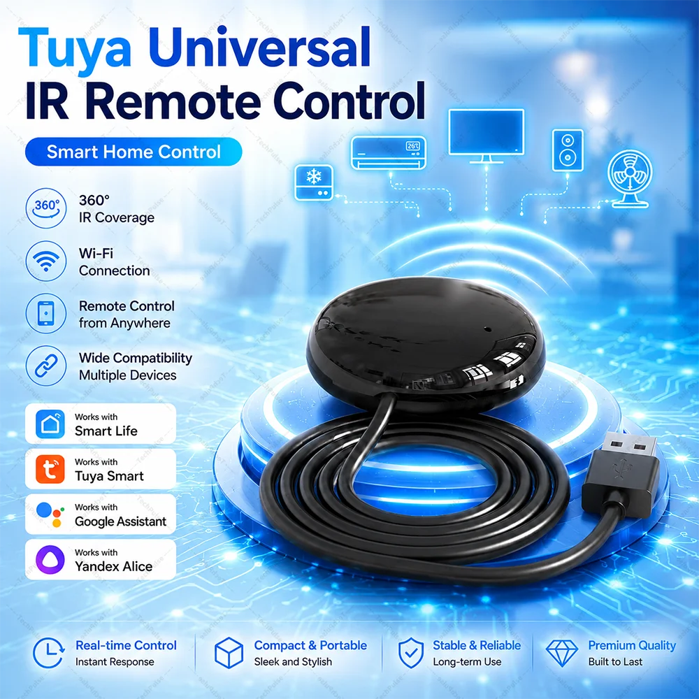 

Tuya WiFi IR Remote For Smart Home For AC TV Work with Yandex Smart Life Alexa