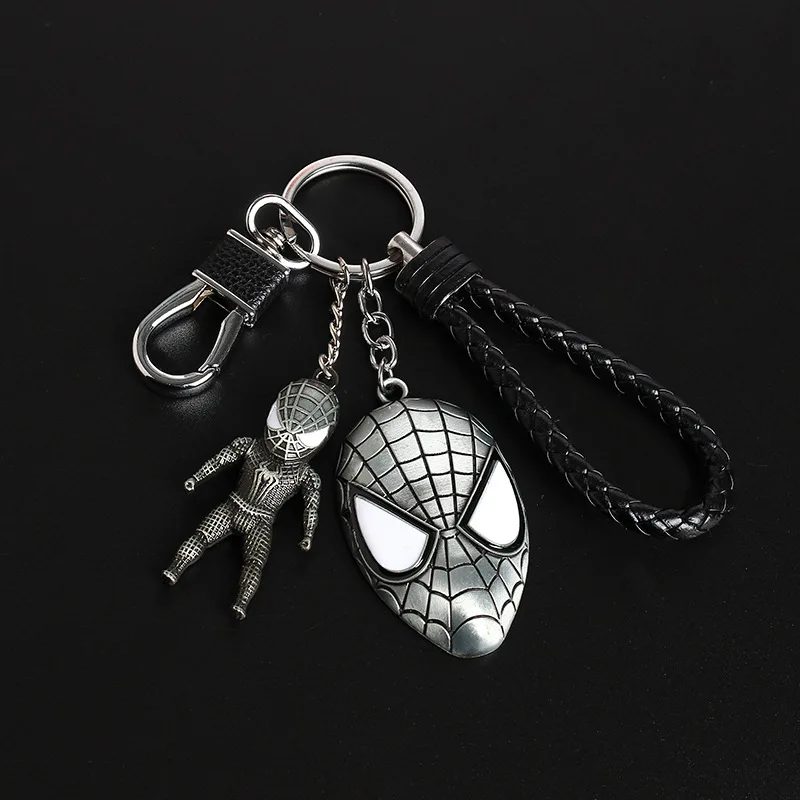 سلسلة مفاتيح مارفل سبايدر مان المنتقمون الأبطال الخارقين كابتن أمريكا سبيكة سيارة مفتاح سلسلة حقيبة الظهر قلادة كيرينغ الهدايا العملية #1