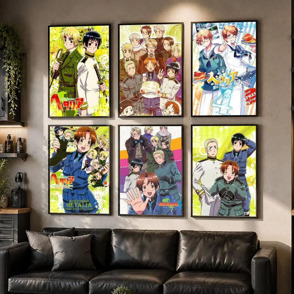 Anime H-Hetalia Axis Powers Poster HD Waterproof Self-Adhesive Wall Art – Multi-Scene Use Top Gift Pick