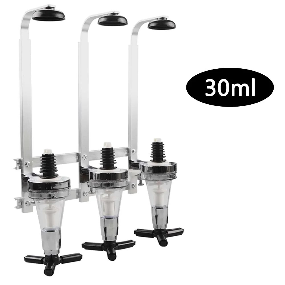 Aan de muur gemonteerde drankdispenser voor 3 flessen Cocktail Alcohol Drinkfles Wijnrek 3-schot Bar Drank Whiskey Drankdispenser