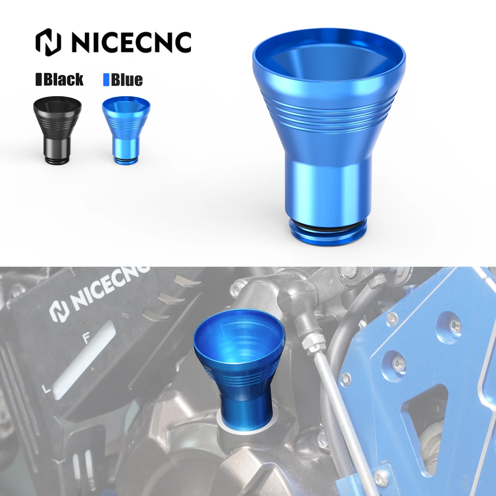 NICECNC Oil Filler Funnel For Yamaha Tenere 700 /XTZ700 2019-2024 Rally Edition 2020-2024 Billet  AluminumWorld Raid 2022