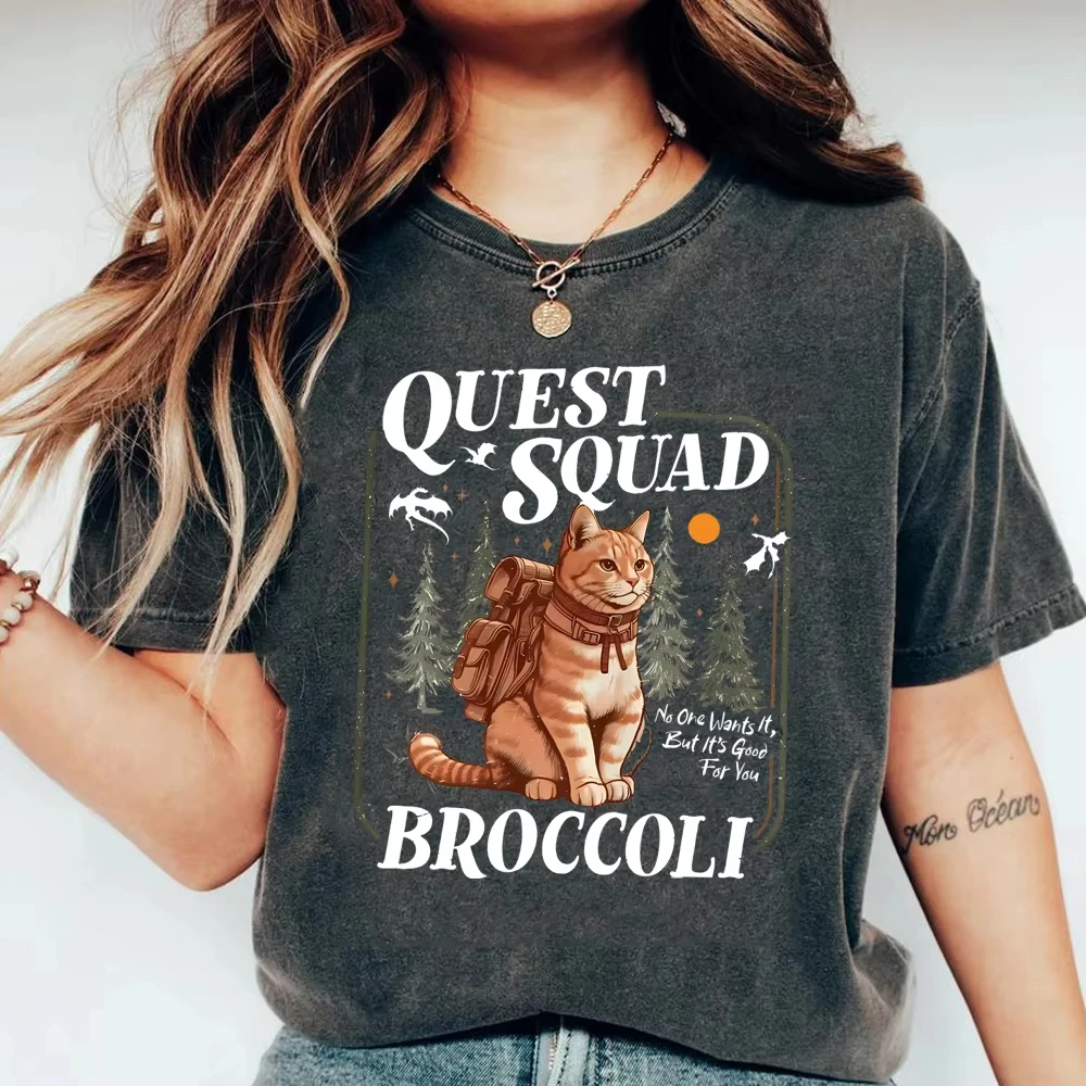 

Onyx Storm T-Shirt Quest Squad Broccoli Tee Fourth Wing Merch Xaden Riorson Shirt Bookish Shirts Men and Women Short Sleeves Top