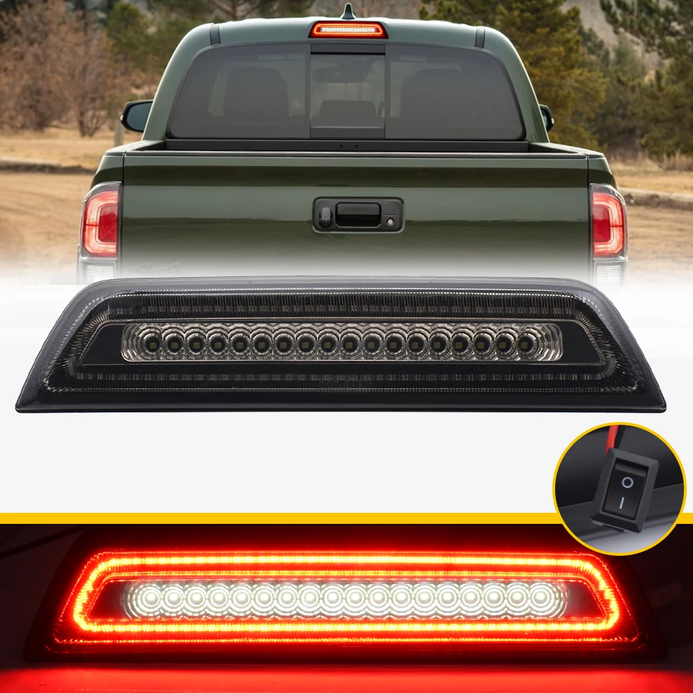 

For Toyota Tacoma 2016 2017 2018 2019 2020 Smoked LED 3rd Third Brake Light Reverse Lamp High Mount Taillight Stop Rear Lamp