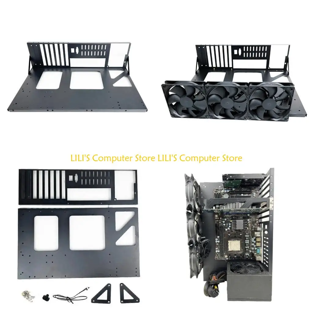 

A52B Mining Rig Frame GPU Aluminum Open Miner Mining Computer Frame Rig Case for Bitcoin Currency Mining