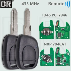 DR ID46 PCF7946/Original NXP PCF7946AT 433MHz NE73/VAC102 1 Button Car Remote Key For Renault Master Twingo Clio II Kangoo