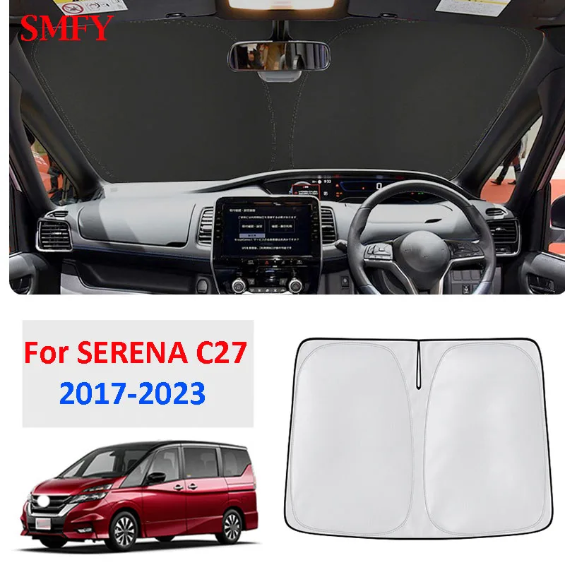 

For Nissan SERENA C27 2017-2023 Accessories Car Sunshade Front Windshield Curtain Sunscreen Heat Insulation Sun Visor Sunshield