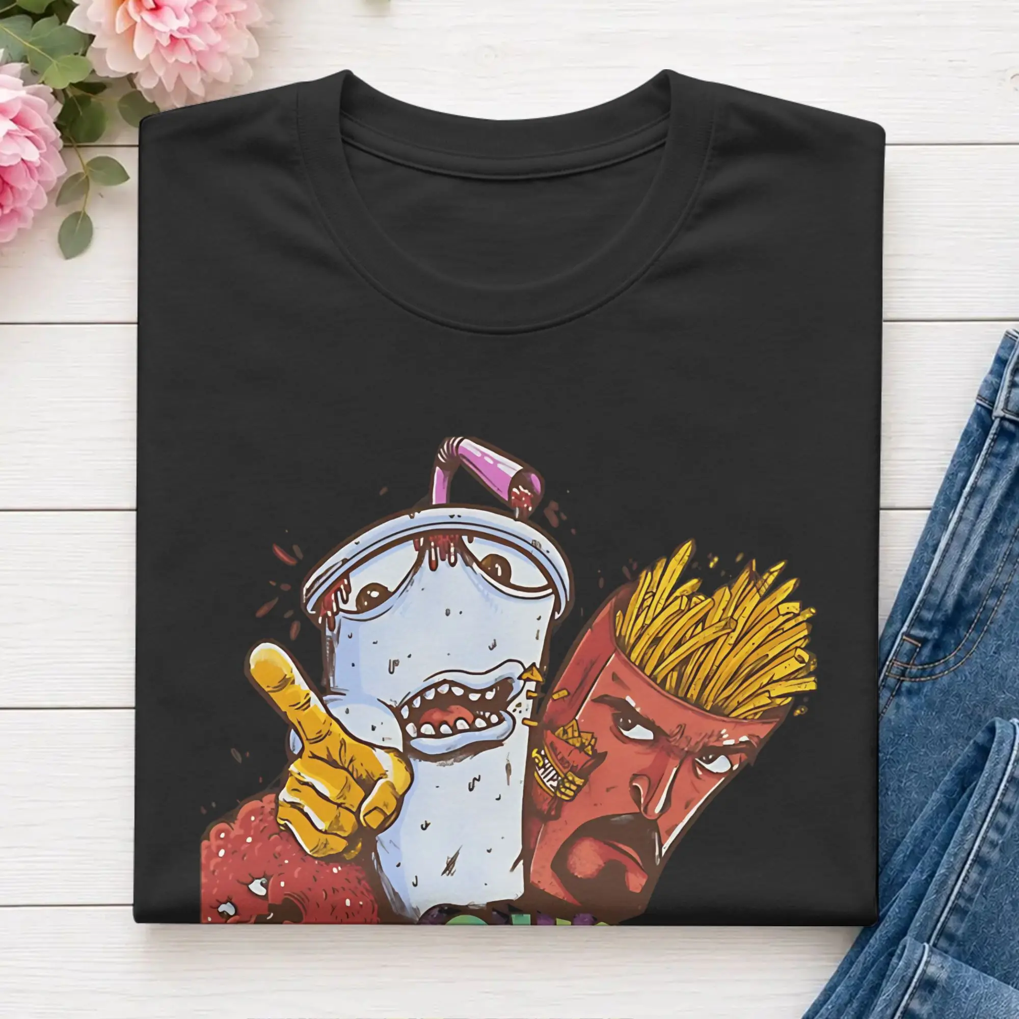 Humor Nacho Busines T-Shirts for Men Crew Neck T Shirt Aqua Teen Hunger Force Short Sleeve Tee Shirt Plus Size Clothing