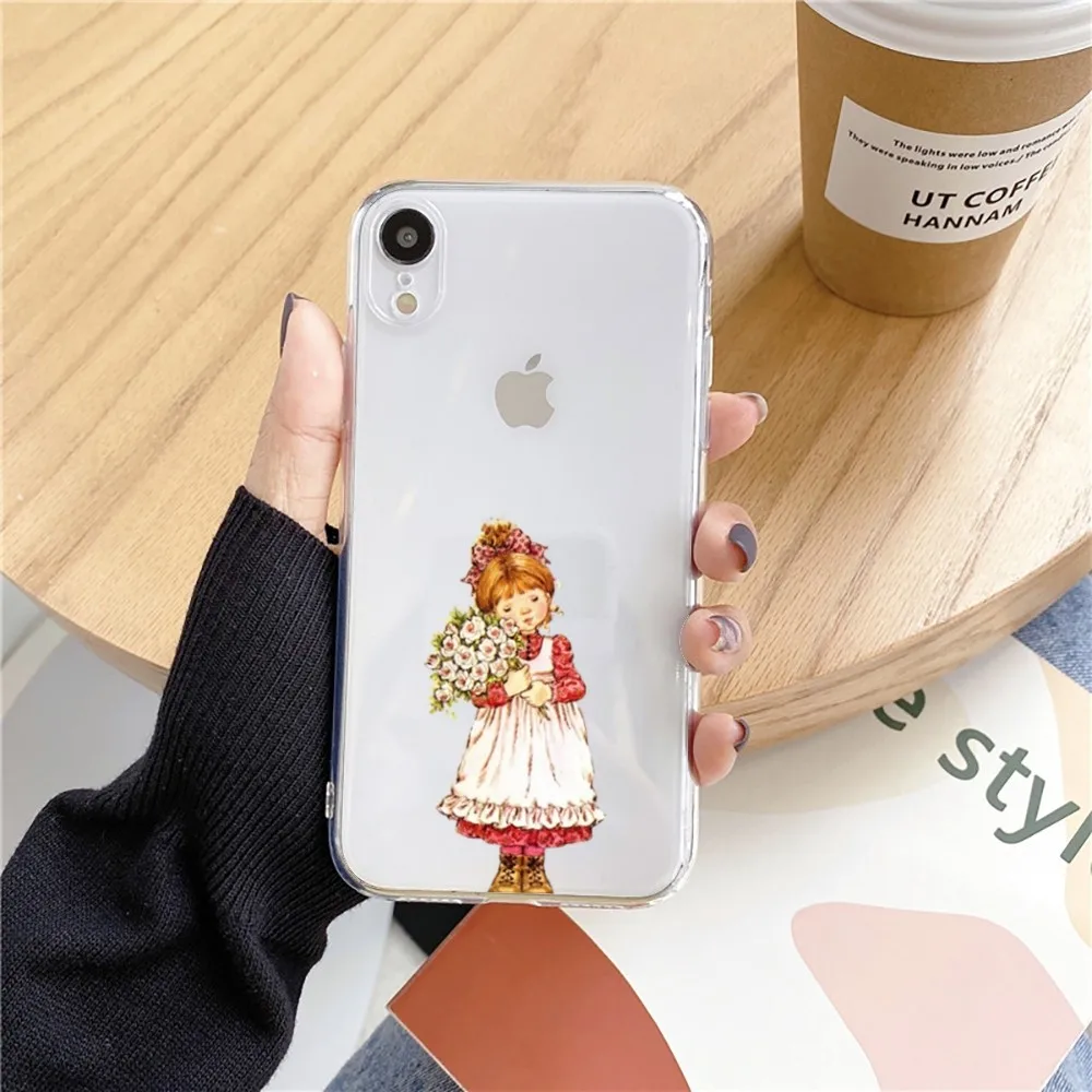 S-Sarah Kay Little_Girl Custodia per telefono per Iphone 15 11 13 14 Pro Max 7 8 Plus X Xr Xs Max Se2020 12mini Cover trasparente