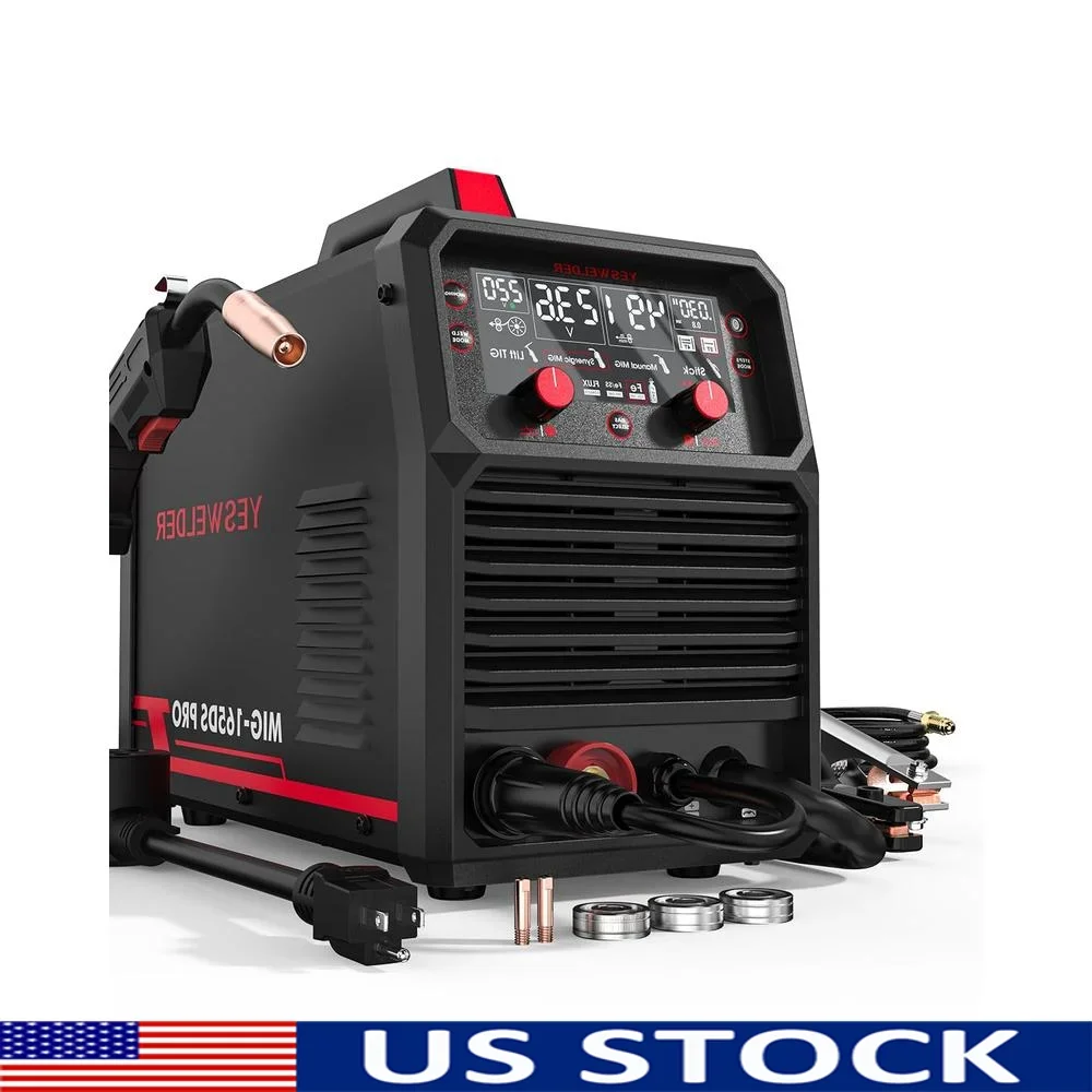 

Многопроцессный сварочный аппарат 165A Газ с флюсовым сердечником MIG Лифт TIG Stick Технология синхронического управления