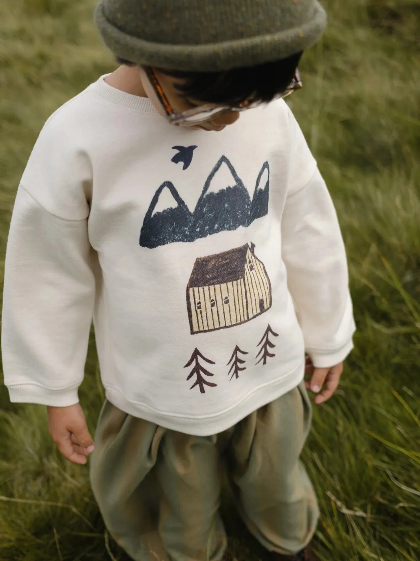 1-9 Years Old Kids Sweatshirt + Sweatpants 25 Winter Graffiti Series Plus Fleece Kids Clothes Girls