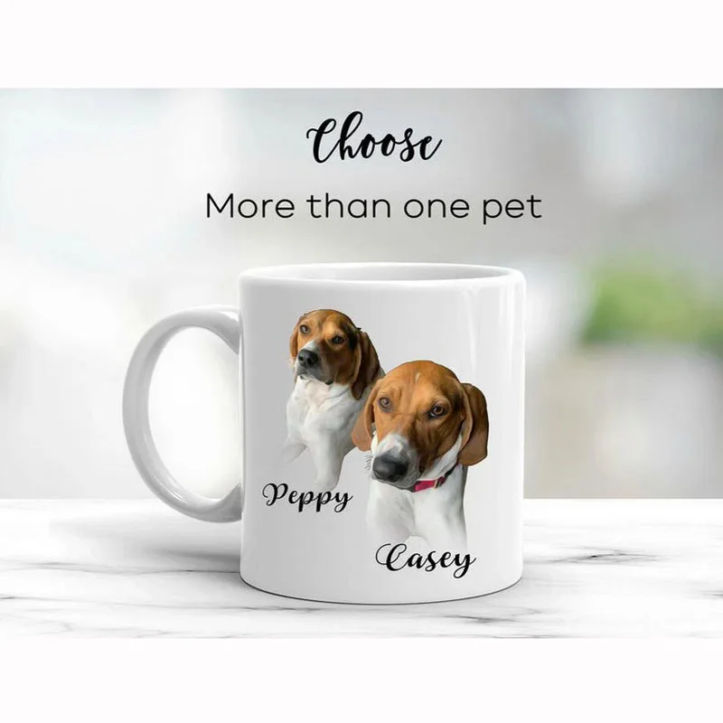 

Personalized Pet Photo Name Coffee Mug Double Printing Mug Custom Dog Mom Ceramics Drinkware With Pet Portraits Cup