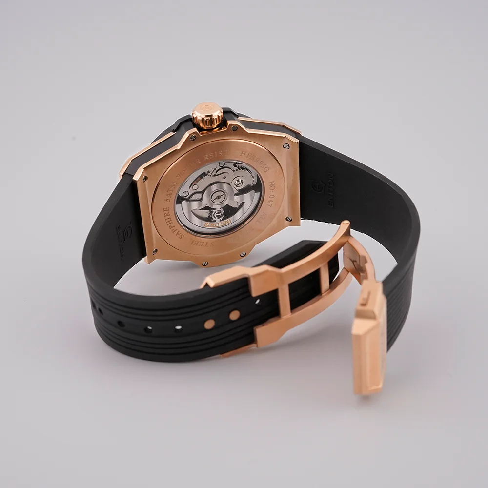 ENITON 40mm Stainless Steel Watch Men's NH35 Rose Gold Watches Business Luxury Sports Automatic Movement ساعات يد رجالية