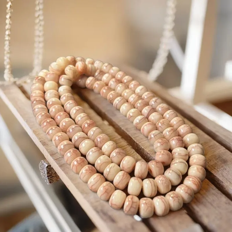 

Браслет из старинных бусин из верблюжьей кости, 108 шт., бусины Будды 9*6.9 мм, ручная работа, костяные бусины Будды, ювелирные украшения на удачу, длинный розарий