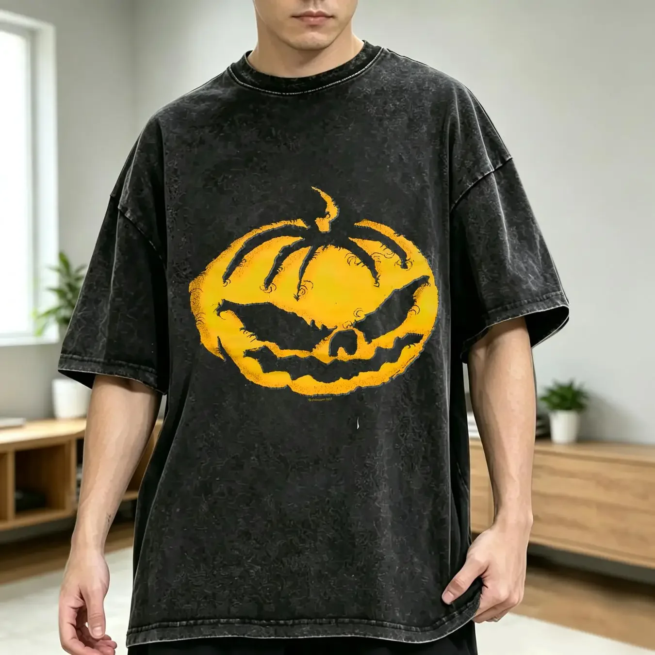 washed T Shirt Rare Vintage Helloween Rabbit Don Come Easy 2003 Tour 2000s Black SZ L vintage Washed Top For Everyday Wear