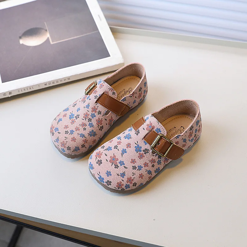 Zapatos De NiñaRetro فتاة حذاء الخريف جديد فتاة حذاء من الجلد الأزهار الأميرة حذاء لينة وحيد حذاء طفل غير رسمي Allmatch النساء الأحذية #6
