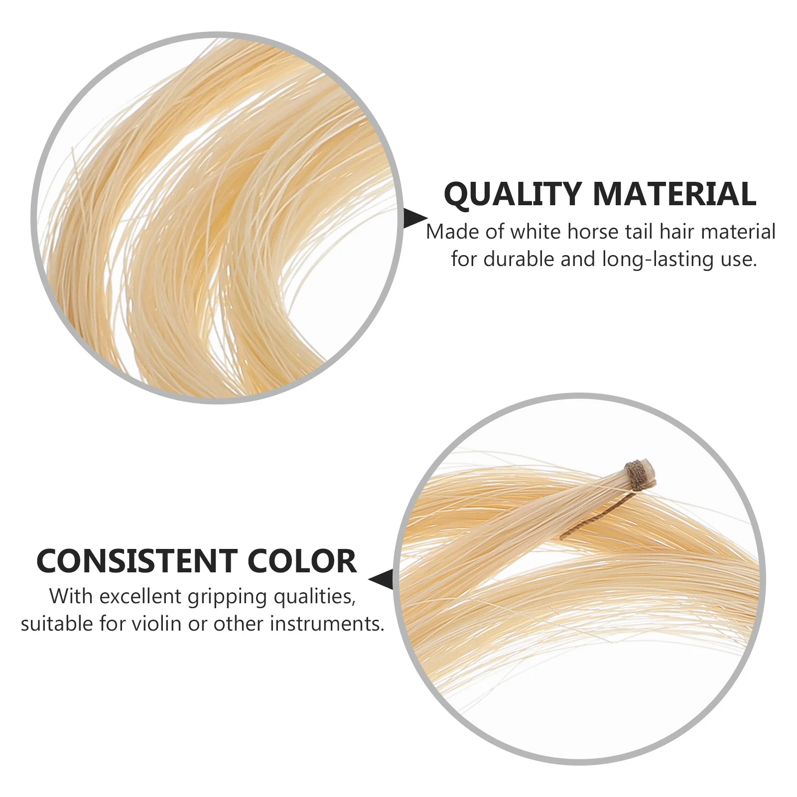 

2Pcs Premium Violin Hair Replacements Beige Durable Portable Excellent Gripping Qualities for Violinists