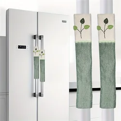 1 Pair Soft Cotton Door Handle Covers - Protective Refrigerator Gloves, Easy to Clean, Ideal for Double-Door Fridges