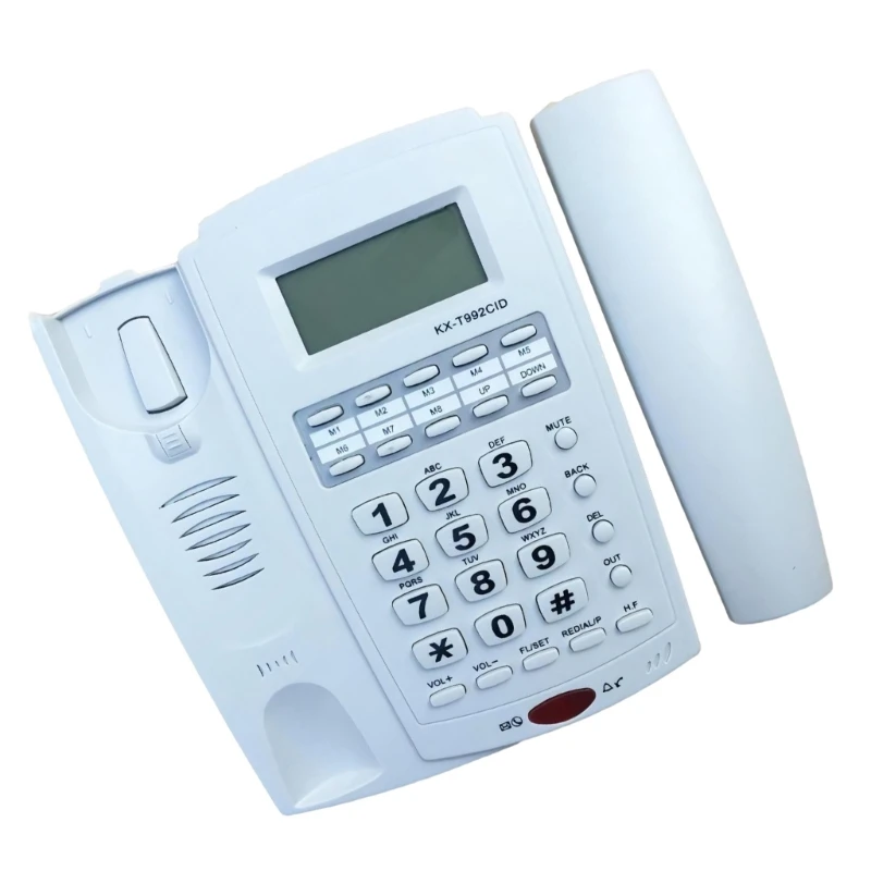 Desktop Corded Telephone Home Fixed Phone Landline Telephone Big Buttons Speakerphone Caller Identification LCD Backlit