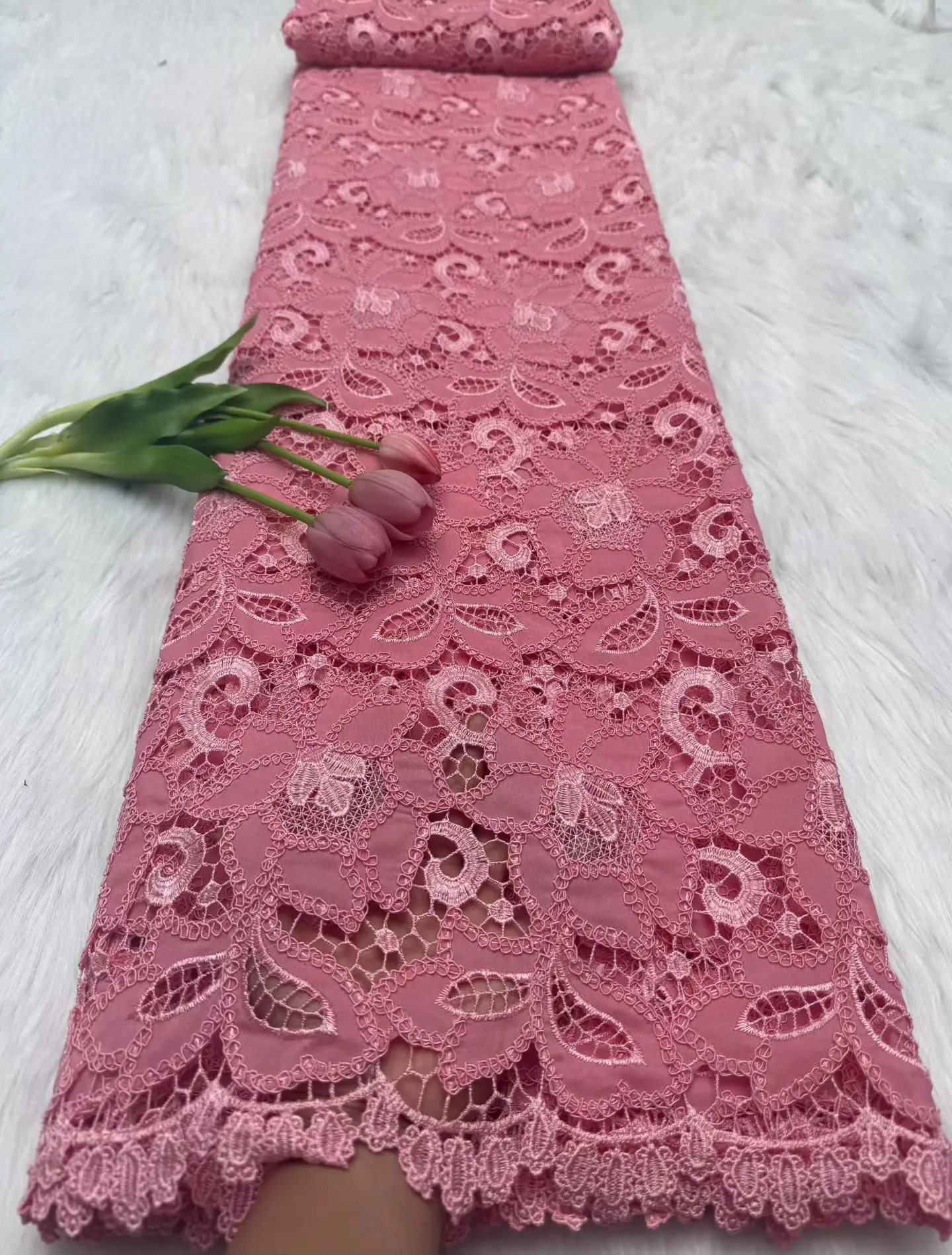 Witte kant stof 2025, hoge kwaliteit luxe Nigeriaanse Franse mesh kant stoffen, nieuwste chiffon stof voor vrouwen feestjurk Hm134-1