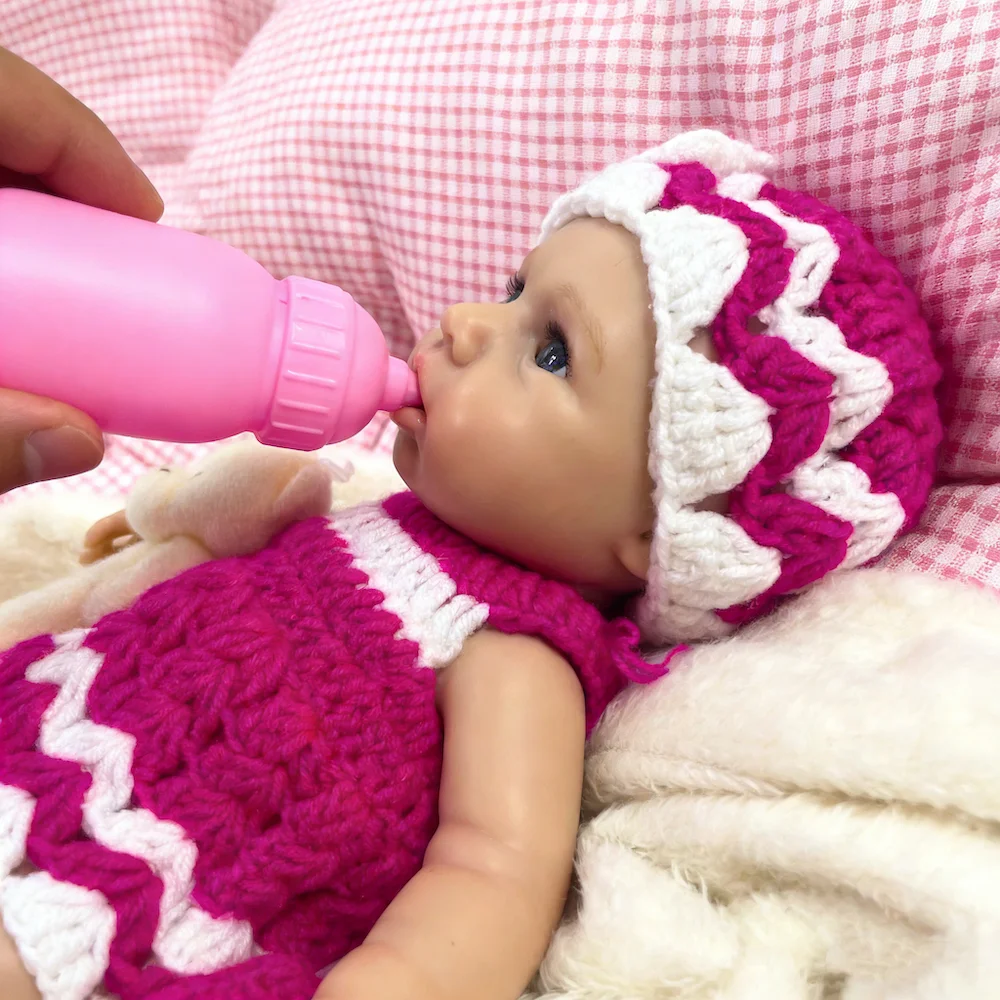 13 Inch Can Open Mouth LouLou Awake Silicone Reborn Baby Doll Flexible Elastic Full Solid Silicone Girl Birthday Christmas Gift