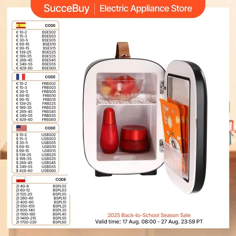 VEVOR 4L ثلاجة مكتب صغير سيارة التبريد إبقاء برودة مستحضرات التجميل المحمولة قناع الحرارة الدافئة المشروبات للمنزل عنبر