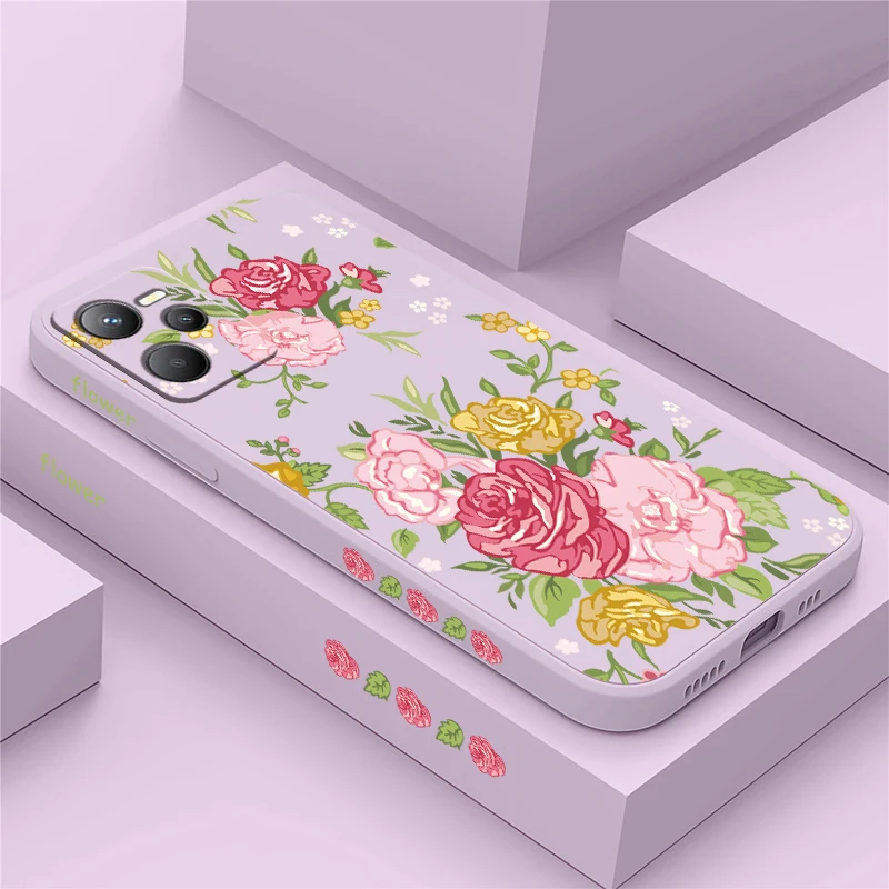 حافظة لهاتف OPPO Realme C65 C35 C33 C30 C75 4G C63 C25Y C21Y C20A C20 C11 موضة الزهور نمط غطاء غير لامع مقاوم للصدمات