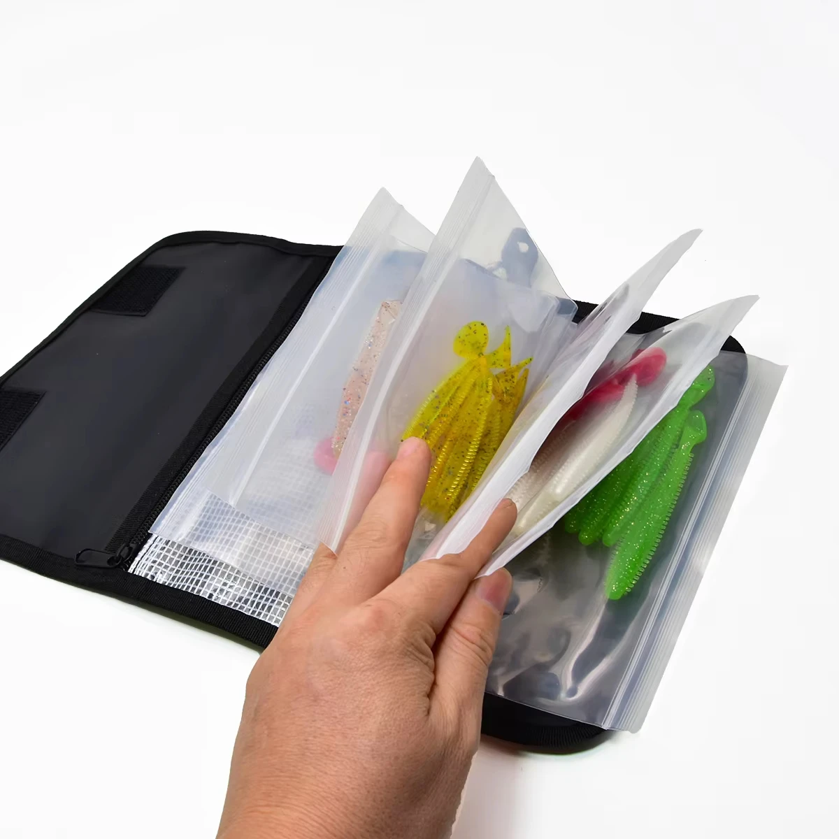 QAJTAO Luya Fake Bait Bag Soft Bait Bag PVC Inner Bag Partition Waterproof Storage Bag Fishing Sorting Accessories Storage Bag view 5