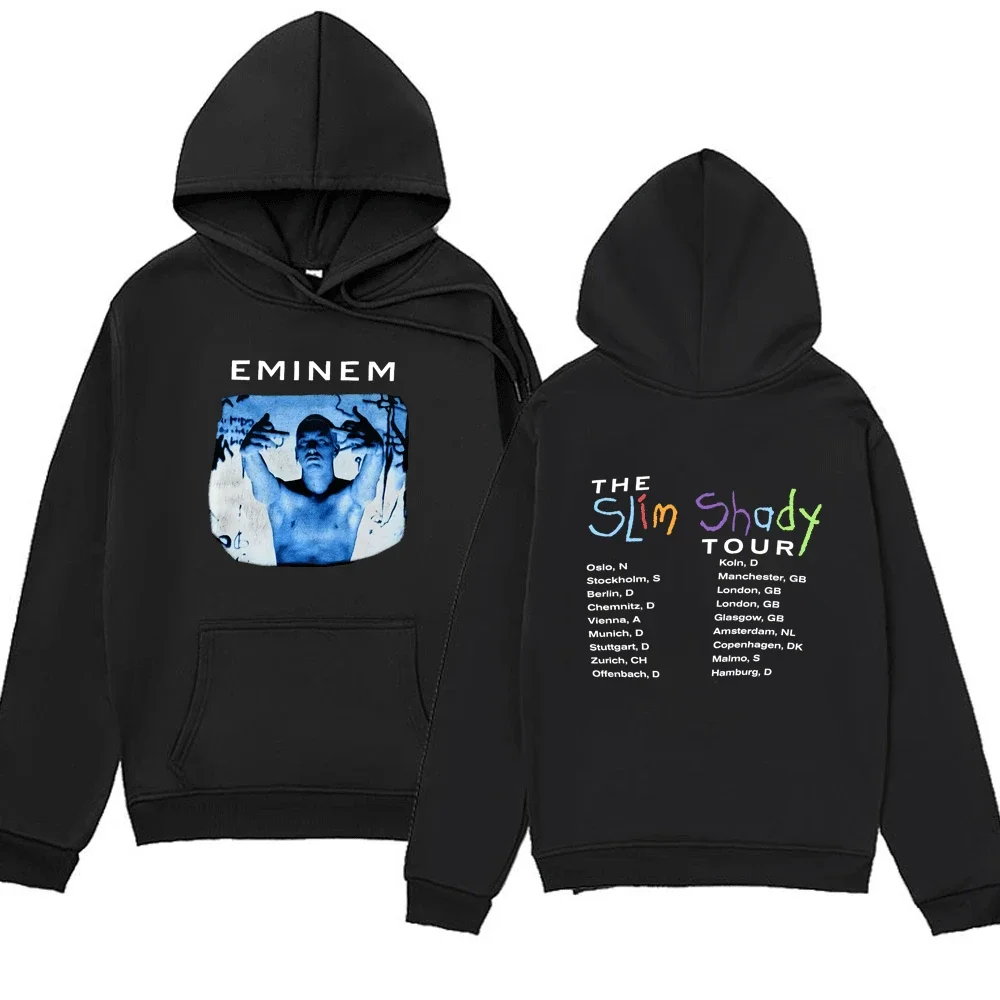 

Eminem Slim Shady Tour Double Sided Print Hoodies Men Women Hip Hop Rap Style Sweatshirts Fashion Oversized Pullovers Streetwear