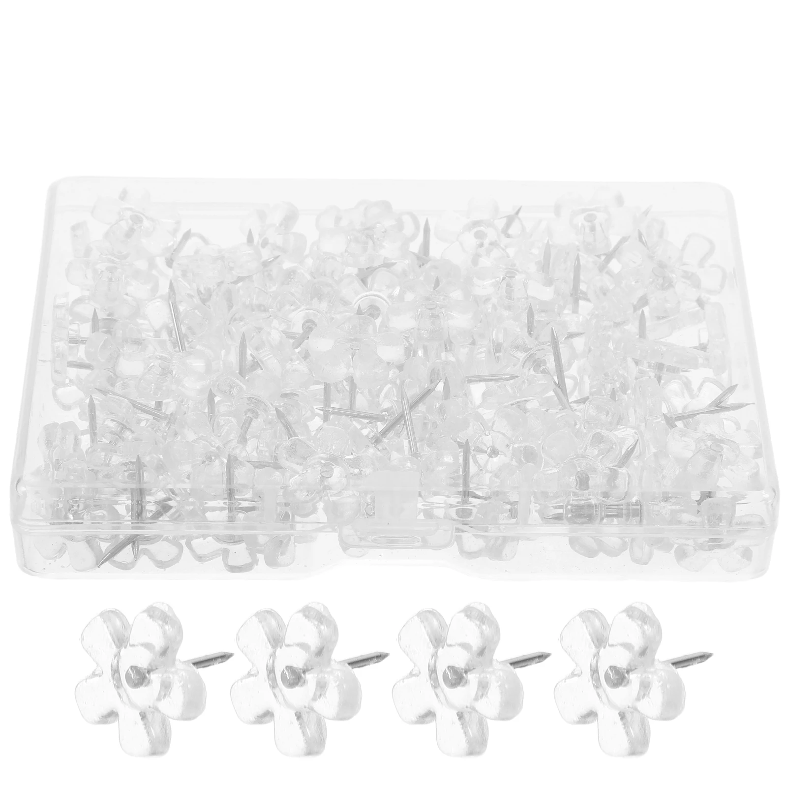 100 قطعة دبابيس الدفع الكلاسيكية البلاستيك الشفاف الحديد الإبهام المسامير خريطة دبوس لوحة الإعلانات دبابيس الرسم مكتب جدار تك الملحقات #4