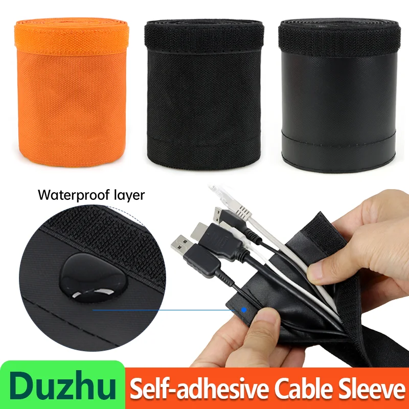 Self-adhesive Cable Sleeve Waterproof  Reusable 16-100mm 1-10m  Reusable Wire Harness Wrap Insulation Protector Wear-resistant