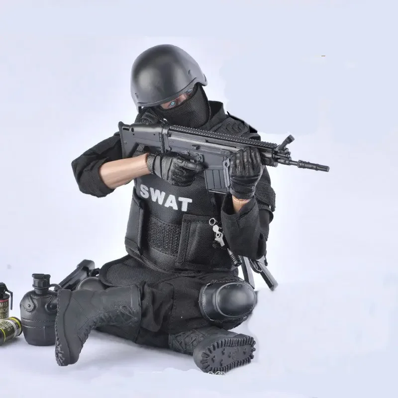 Figurine d'action de Police SWAT, échelle 1/6, 30cm, modèle de soldat, ensemble de jeu avec armes, jouets pour enfants, cadeau d'anniversaire pour garçons