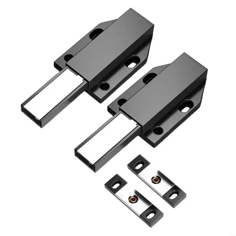 

2 Pack Portable Sturdy Push to Open Cabinet Hardwares Accessory for Hide Door and Drawers in Elegant Color