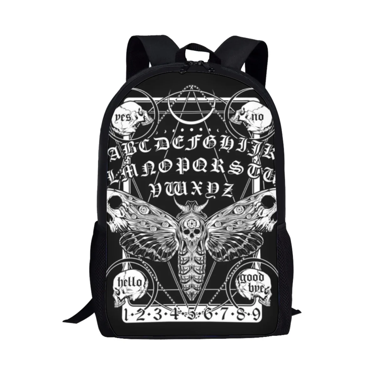 Anime Death Moth Pattern Spirit Board School Bags para meninos, alunos primários, mochila de moda, saco de viagem casual infantil