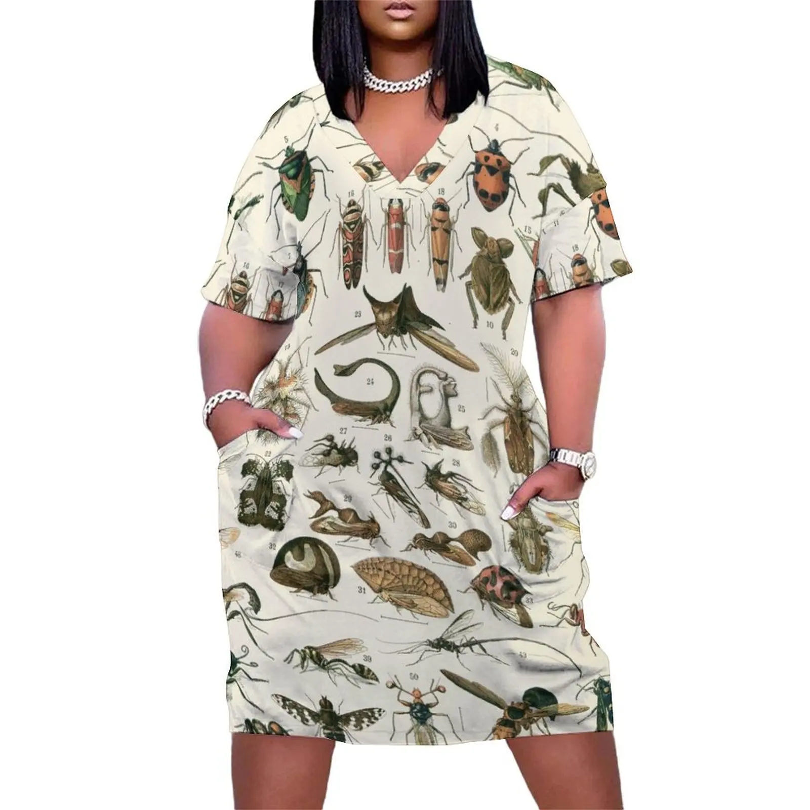 Insects 2 Loose Pocket Dress Female clothing summer women