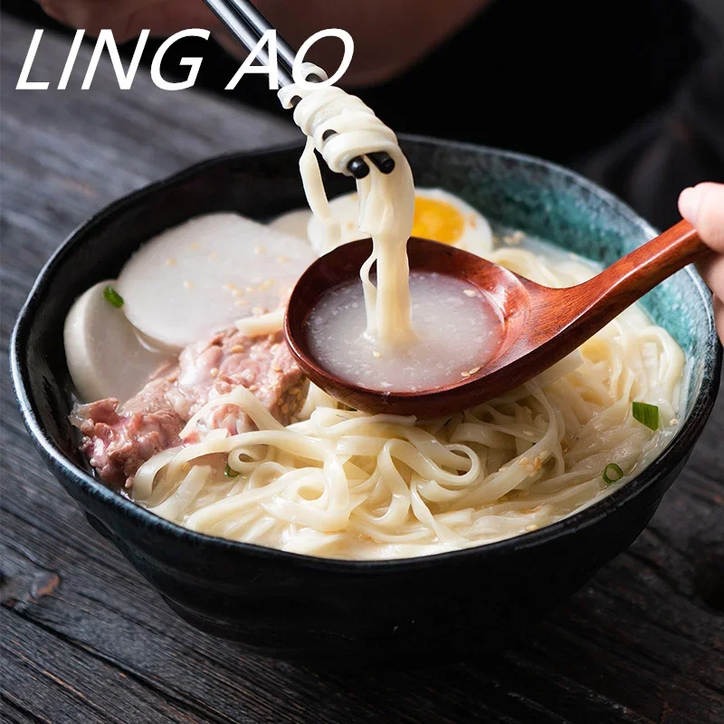 LingAo ramen creativo de cerámica japonesa, ensaladera