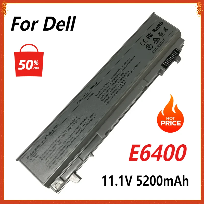 Laptop Battery for DELL Latitude E6410  E6500 E6510 E6400 M2400 M4400 M6400 PT434 W1193 KY477 U844G 6 Cells