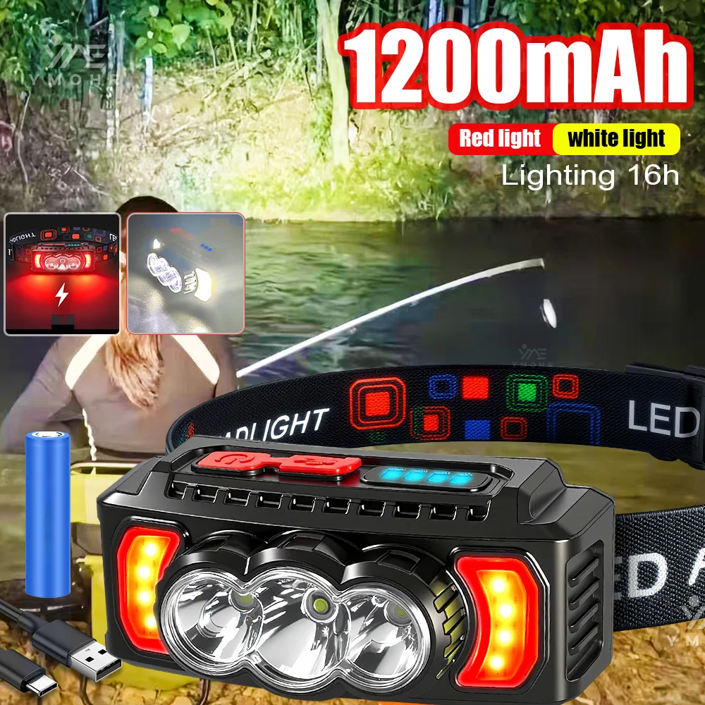 �y�Z�[�����zUSB C �[�d�� COB LED �w�b�h�����v���͂ȃw�b�h���C�g 18650 �����P�x�h���w�b�h�g�[�`���O�ނ�A�N�Z�T���[