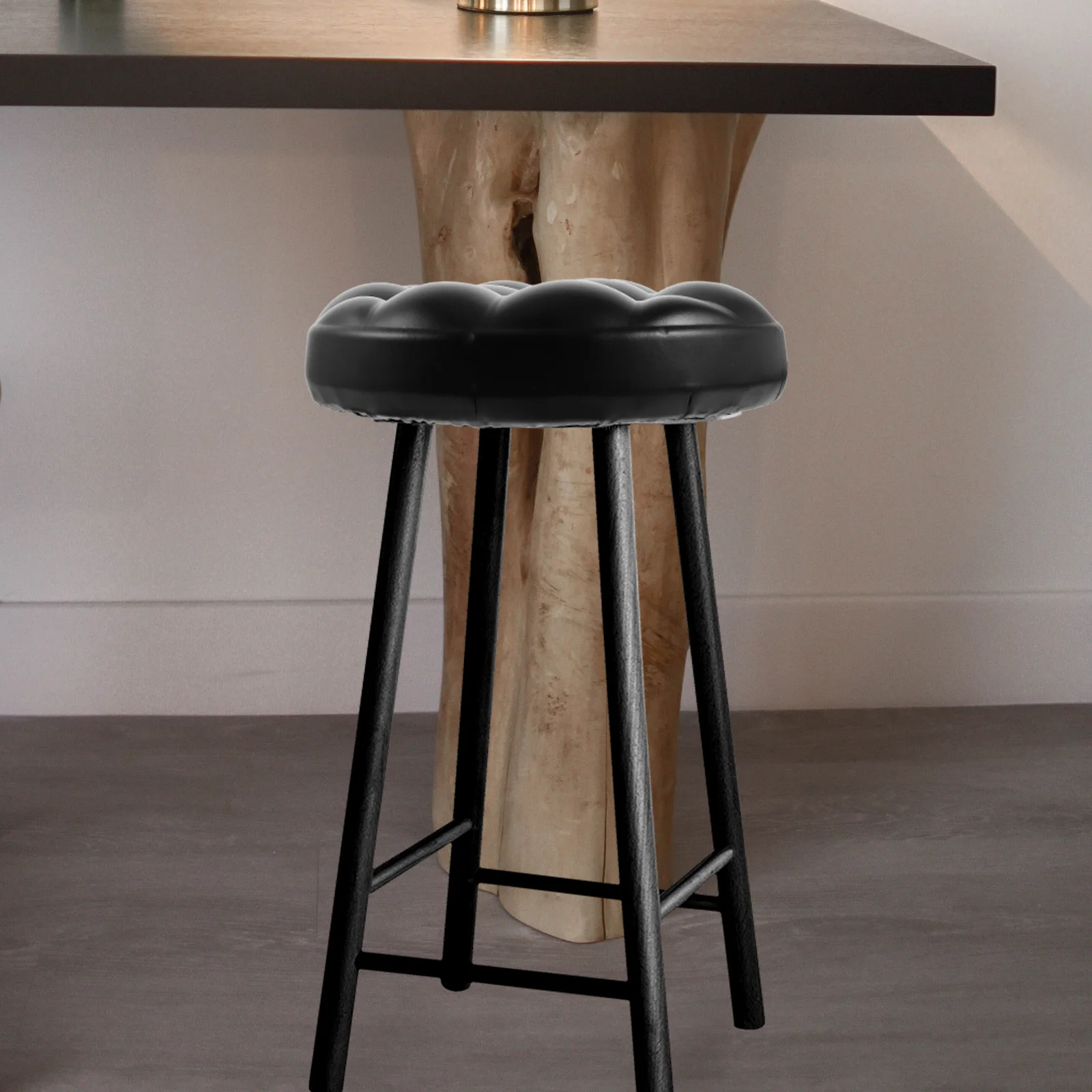 

Round Chair Replacement Seat Bar Stool Surface PU Cushion Padded Cover for Dining Room Kitchen Bar Height Stools