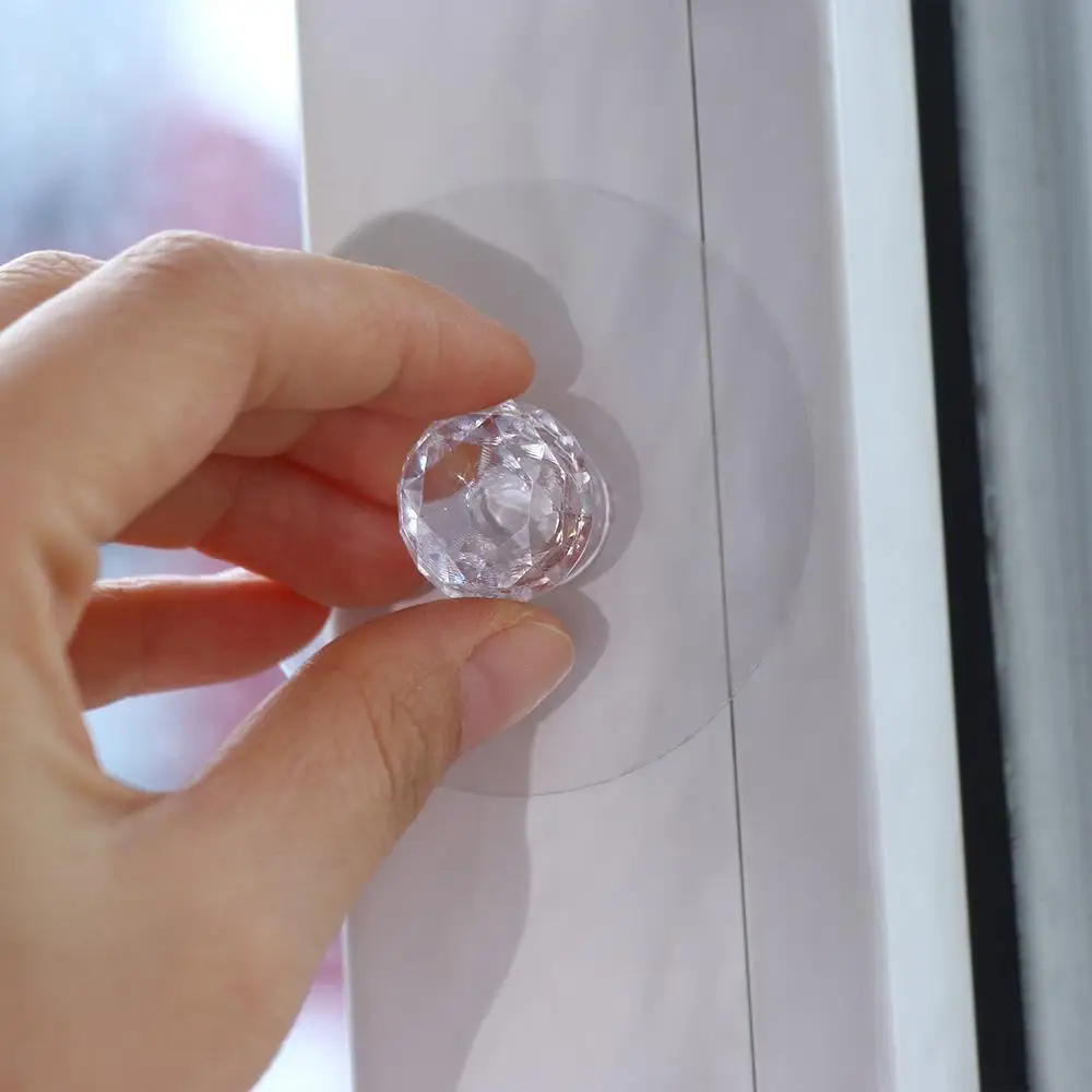 

Crystal Punch-free Wardrobe Window Cabinet Door Knob Drawer Handle Furniture Pulls Handle Hanger Hook Cupboard Handle