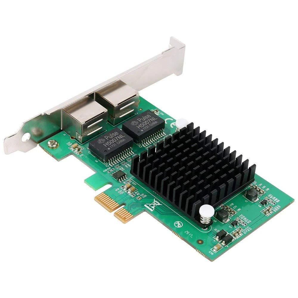 

Карта сетевого контроллера Precisionn Gigabit Ethernet Pci-E 10/100/1000 Мбит/с, Rj45 X2, двойной 2-портовый серверный сетевой интерфейс Pcie для автомобиля