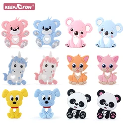 Baby Silicone Teethers Teething Chew Toy BPA Free Food Grade for Baby Pacifier Chain Clips Beads Necklaces Pendant Rodent Animal