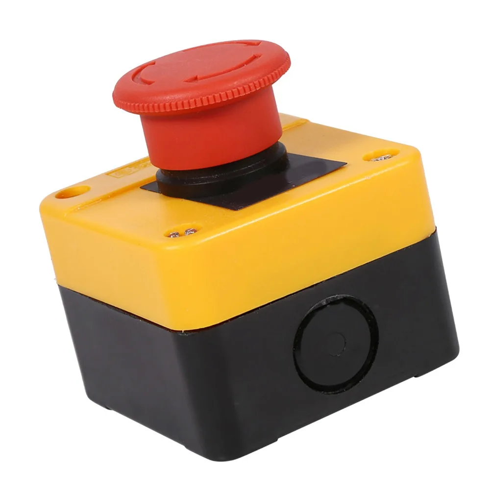 Red ​Emergency Stop Switch With Box 660V Emergency Stop Pushbutton Switch​ Push Button Electrical Equipment Machinery Safety view 3