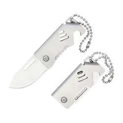 1PC Mini Folding Knife Steel Portable Camping Survival Knife Pocket Folding Knife Self-defense Keyknife Keychain Pendant