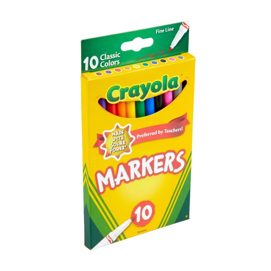 10ct Fine Line Markers, Elementary School Supplies for Kids, Art Classroom Must Haves, Drawing & Coloring Gift, Ages 3+
