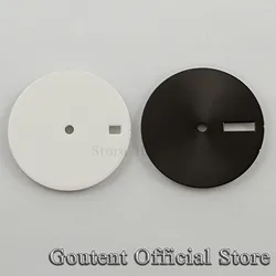 Goutent 28.5mm Black/White Sterile Watch Dial Fit NH35 NH36 4R Movement Watch Parts 3 O'clock/3.8 O'clock  Crown