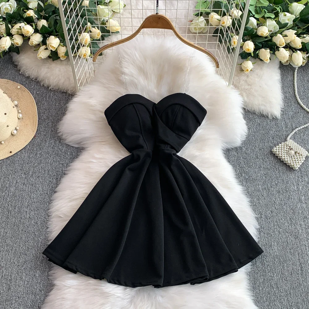 Chic V-neck  off shoulder  A-line High Waist Evening Party dress Women High Street ceremony dresses