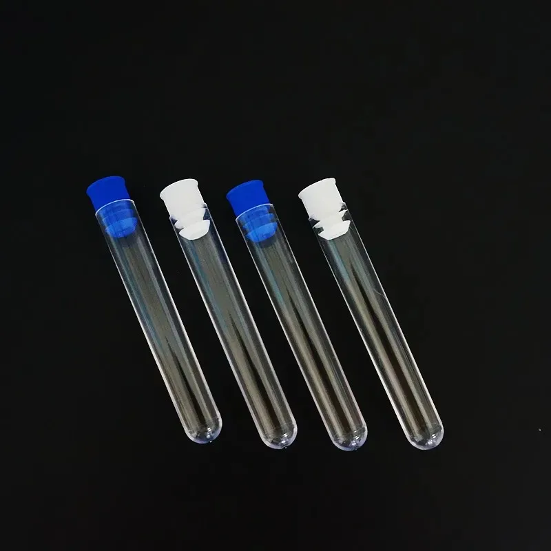 50pcs Powder Craft Plastic Bottle with Cap Pill Liquid Capsule Storage Vials Sample Container 15x150mm Translucent Test Tubes