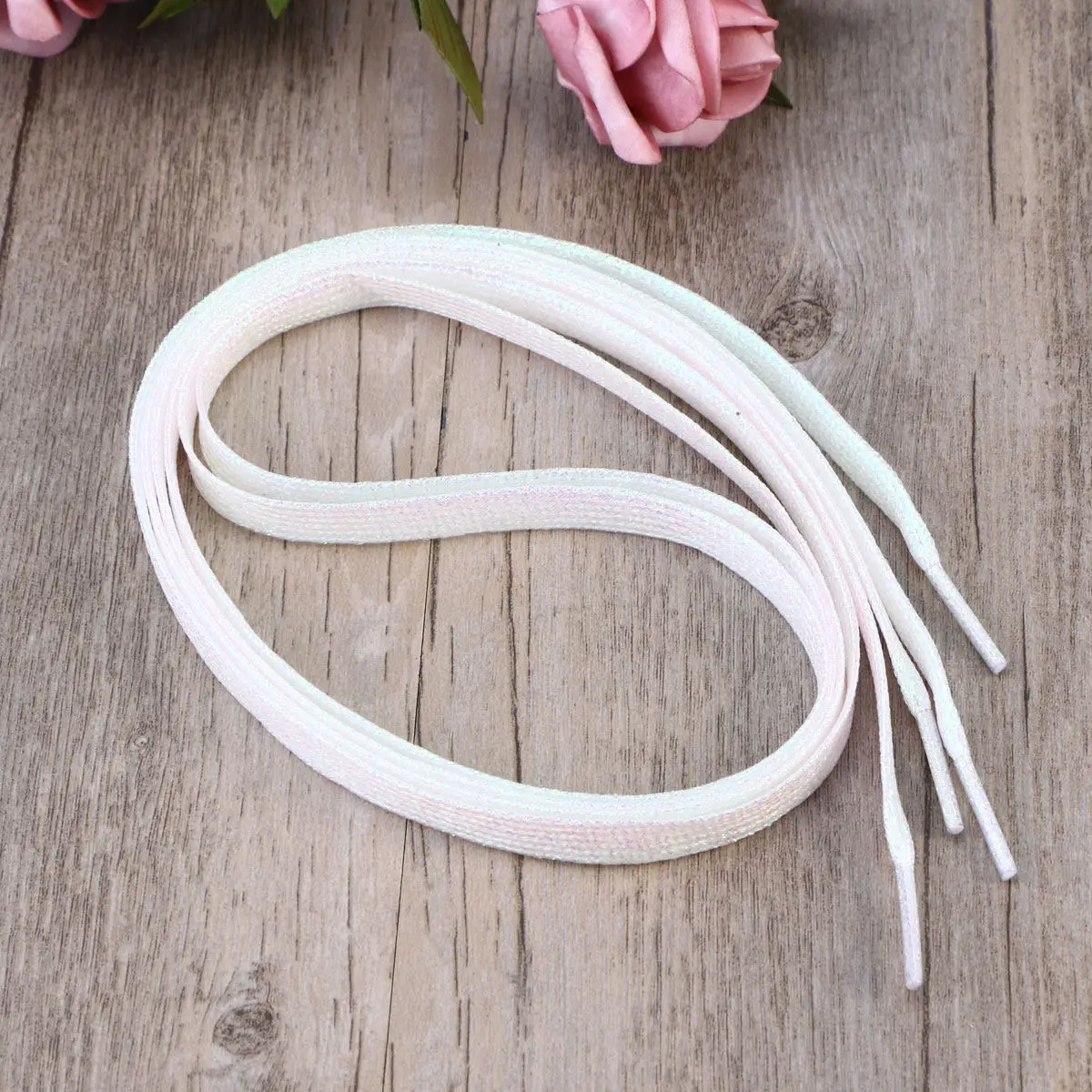 

1.1m Flat Colored Glitter Shoe Laces Strong Elastic-Free Shoestrings for Sneakers Sports Canvas Shoes Youth Adult DIY Gift